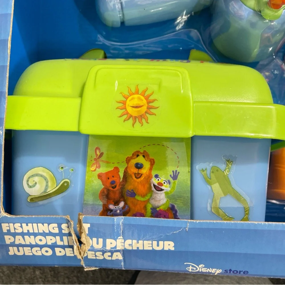 Vtg Disney Bear In The Big Blue House Fishing Set Toy Tackle Box Pole 1990s - Picture 6 of 16